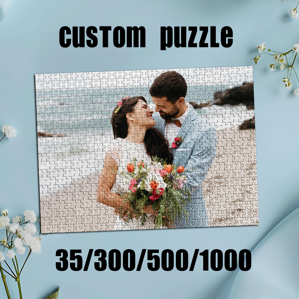 Kids No Education - 35/300/500/1000pcs Personalized Custom Photo Puzzle Wedding