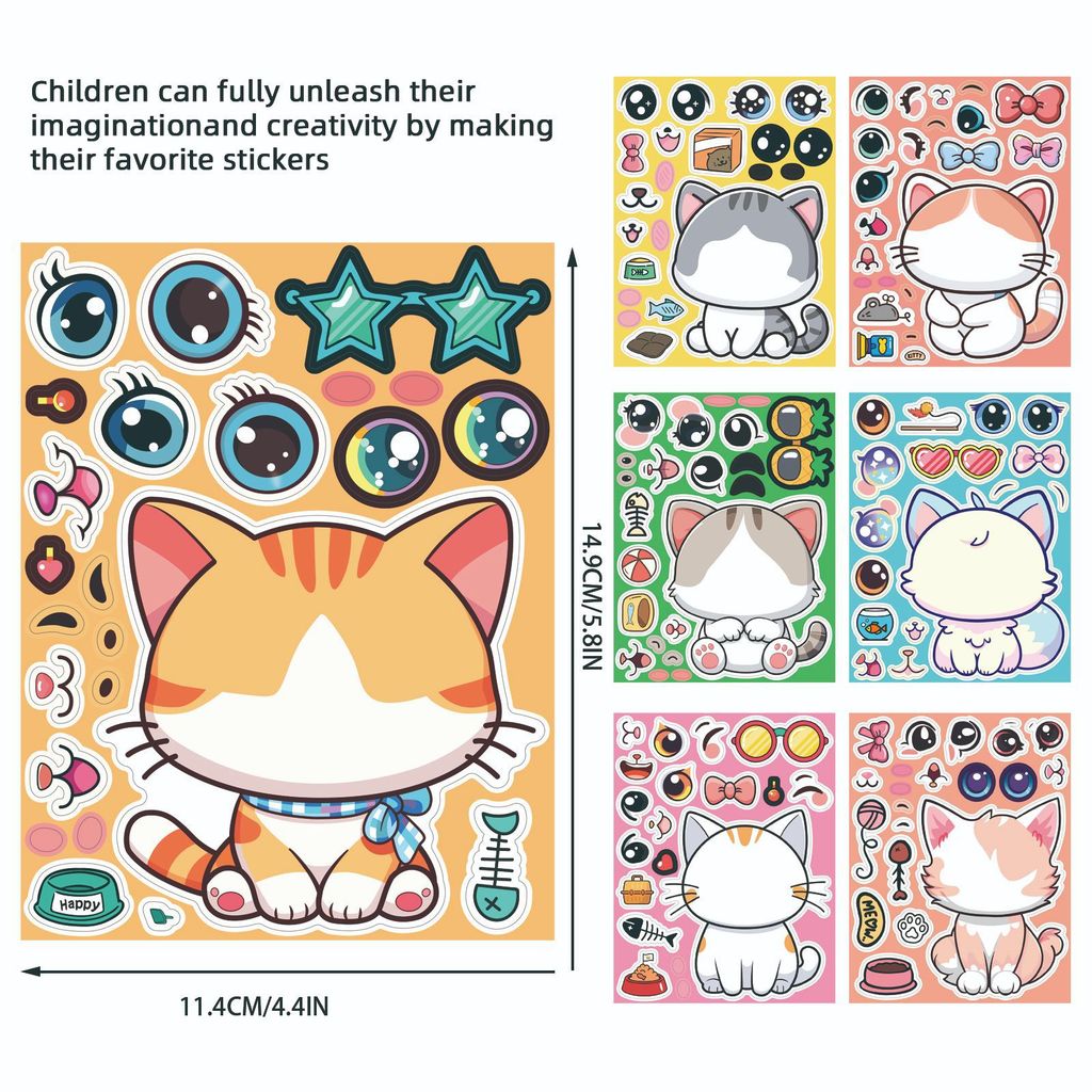 8Sheets Cat Face Changing Stic – обзор и цена Kids Education Store
