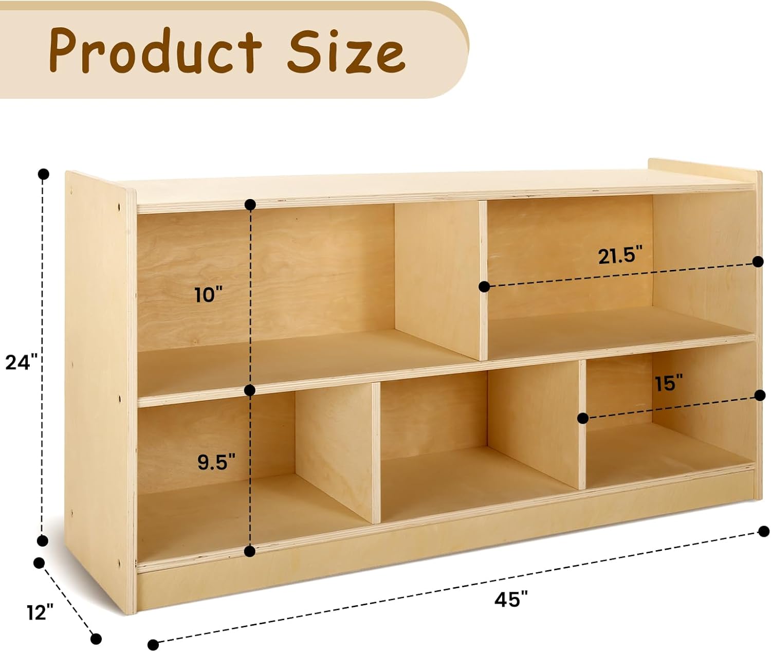Wooden Storage Cabinet 5 Secti – обзор и цена Montessori Shelf Toy