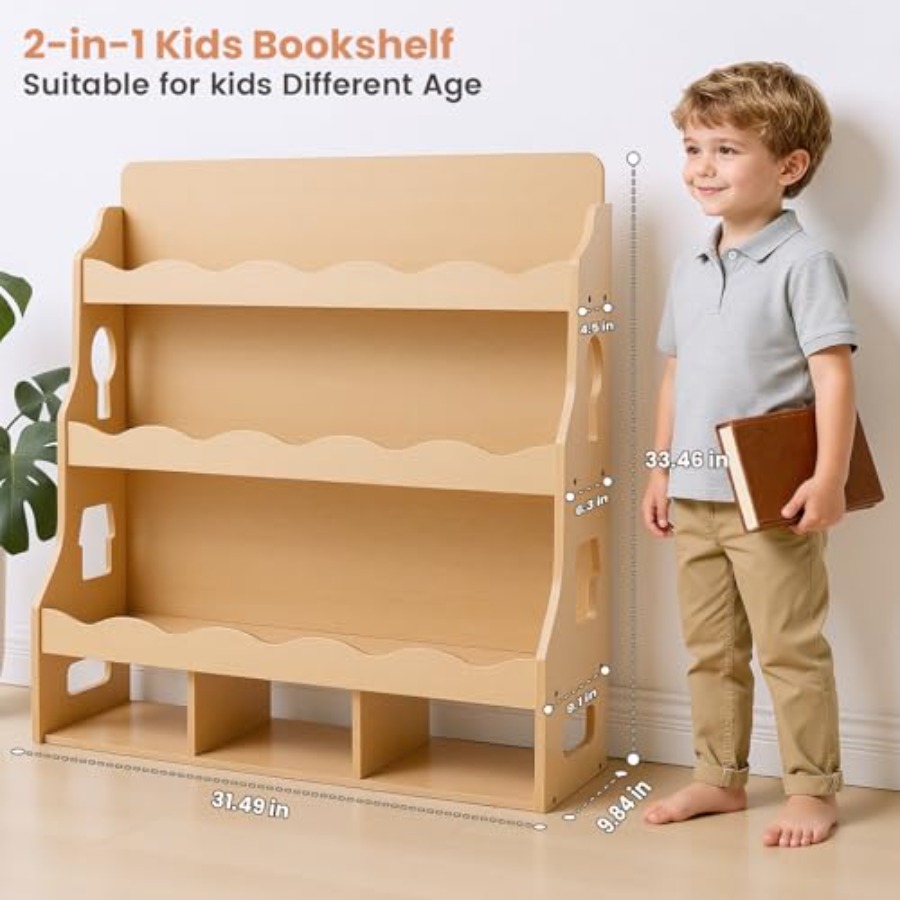 4-Tier Book Shelf Wooden Toddl – обзор и цена Montessori Shelf Toy