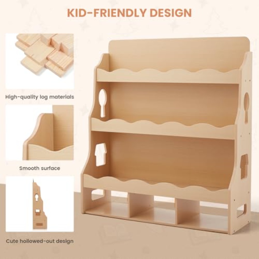 4-Tier Book Shelf Wooden Toddl – обзор и цена Montessori Shelf Toy