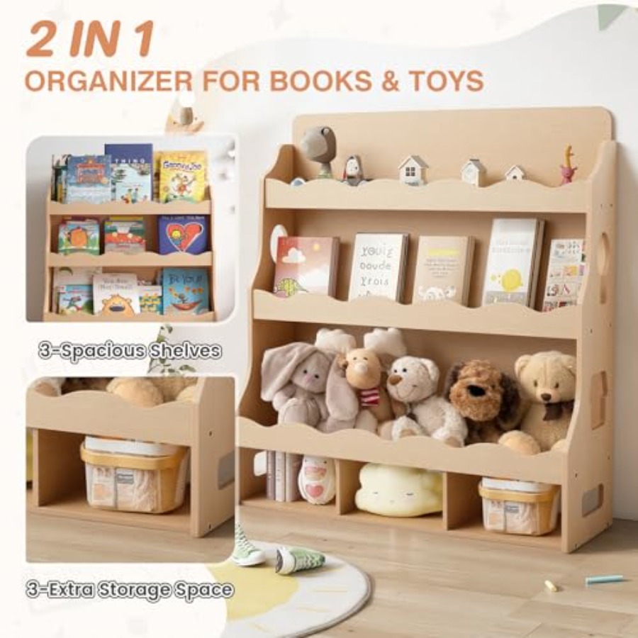 4-Tier Book Shelf Wooden Toddl – обзор и цена Montessori Shelf Toy
