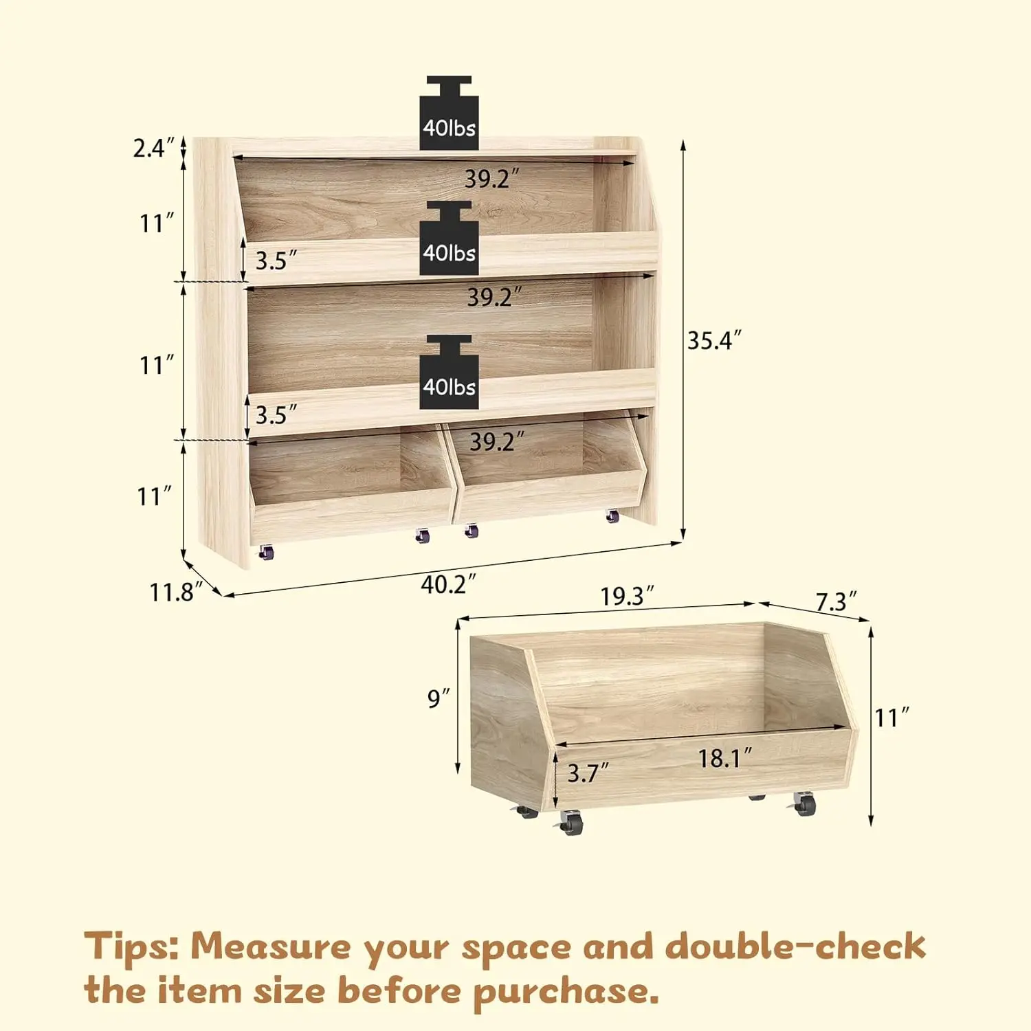 Toy Storage Organizer, 3 Tier  – обзор и цена Montessori Shelf Toy