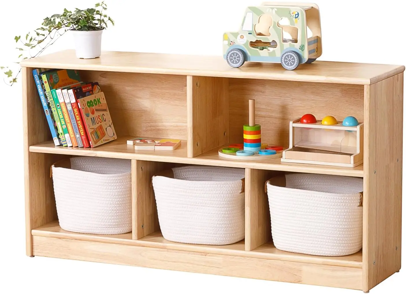 Rubber Wood 5-Compartment Mont – обзор и цена Montessori Shelf Toy