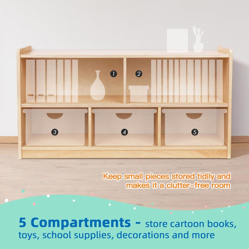 Montessori Shelf 5Section Wood – обзор и цена Montessori Shelf Toy